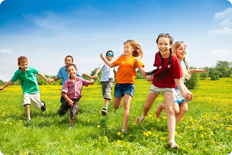 A Group Of Children Playing